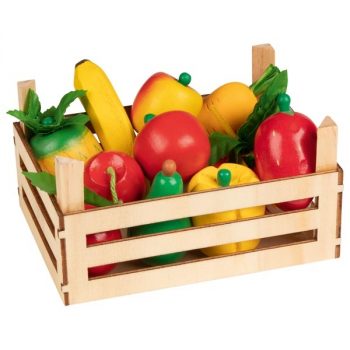 caja de frutas y verduras de madera