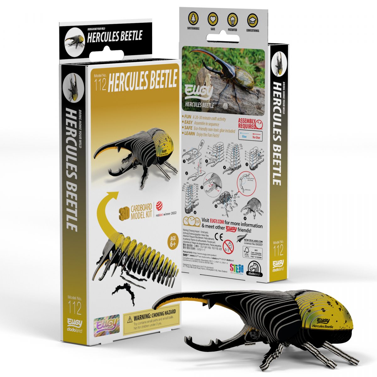 Eugy hercules beetle puzzle 3d