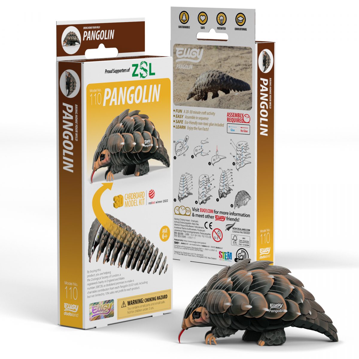 Eugy Pangolin puzzle 3d