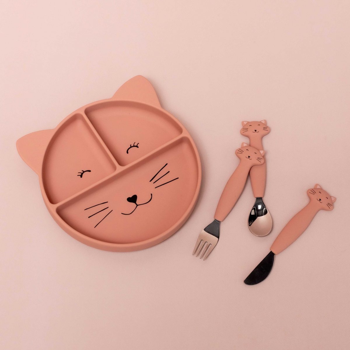 set 3 cubiertos mr.cat gato trixie