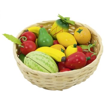 Cistella de fruites de fusta