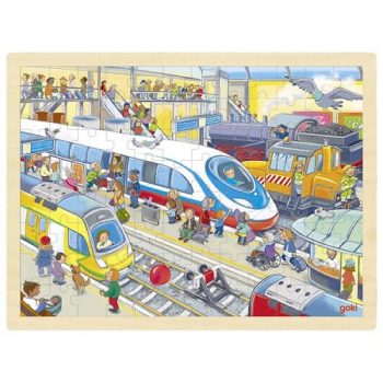 puzzle fusta estació tren