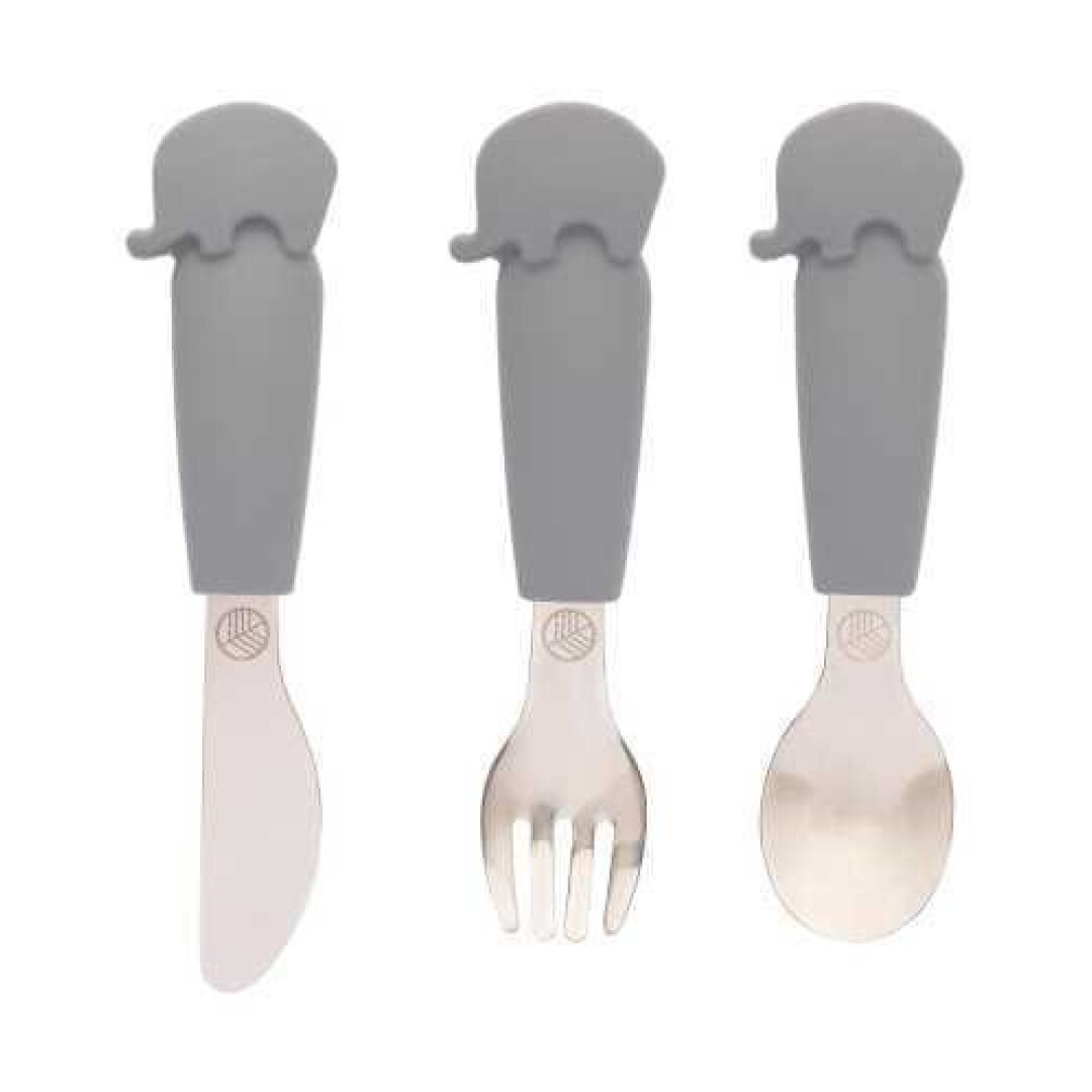 cuchara, tenedor y cuchillo eco rascals silicona