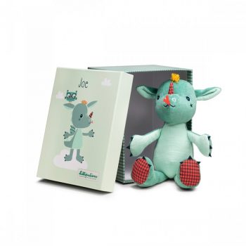 El Dragón Joe sólo quiere dar mimos. Está hecho a base de algodón orgánico y viene en una bonita caja de regalo con espléndidas ilustraciones.