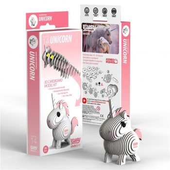 Figura 3D montable Unicornio nuevo Eugy, con valores educativos y respetuosos con el medio ambiente. 100% reciclable libre de toxicos