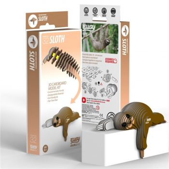 Figura 3D montable Sloth Nuevo Eugy, con valores educativos y respetuosos con el medio ambiente. 100% reciclable libre de toxicos